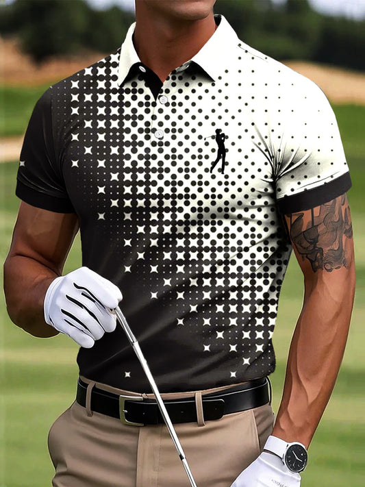 Ανδρικά γκολφ Γεωμετρική τέχνη Εκτύπωση περιστασιακή επιχείρηση Polo πουκάμιση