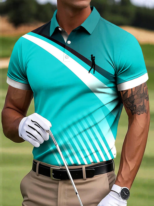 Ανδρική γραμμή γκολφ Τέχνης Εκτύπωση περιστασιακή επιχείρηση Polo πουκάμιση