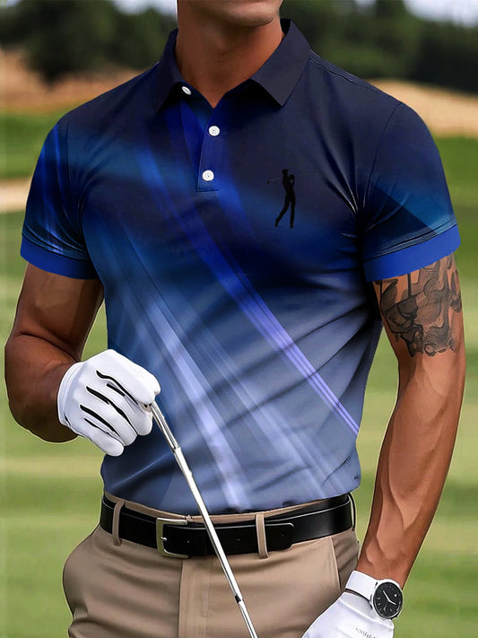 Ανδρικά γκολφ Αφηρημένη υφή τέχνη Εκτύπωση περιστασιακή επιχείρηση Polo πουκάμιση