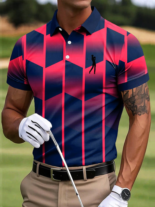 Ανδρικά γκολφ Γεωμετρική τέχνη Εκτύπωση περιστασιακή επιχείρηση Polo πουκάμιση
