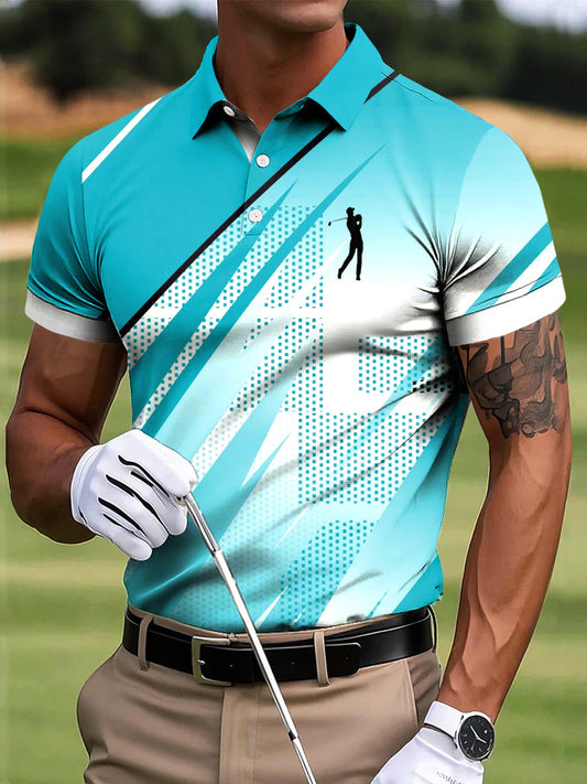 Ανδρική γραμμή γκολφ Τέχνης Εκτύπωση περιστασιακή επιχείρηση Polo πουκάμιση