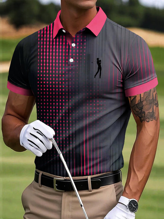 Ανδρικά γκολφ Αφηρημένη Dot Patchwork Τέχνη Εκτύπωση περιστασιακή επιχείρηση Polo πουκάμιση