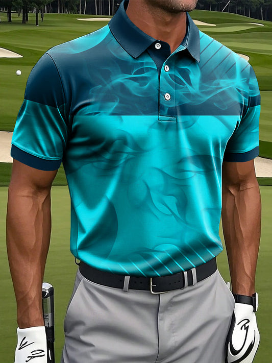 Ανδρική κλασική ριγέ καλλιτεχνική εκτύπωση περιστασιακή επιχείρηση Polo πουκάμιση