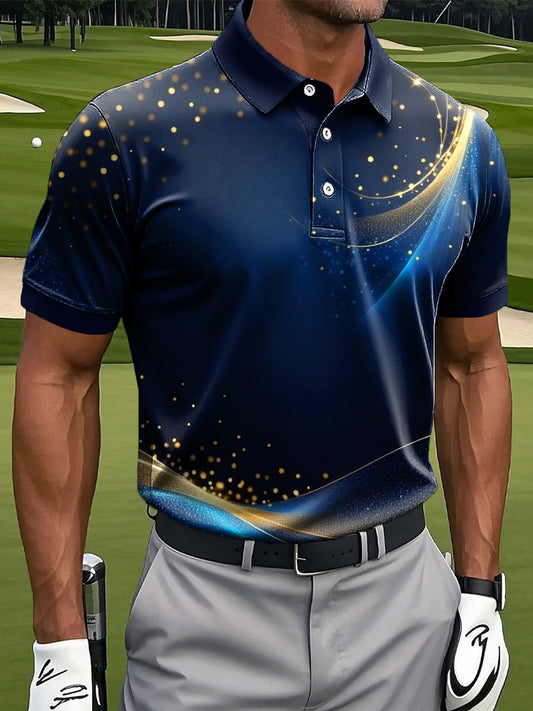 Ανδρικά Retro Αφηρημένη υφή τέχνη Εκτύπωση περιστασιακή επιχείρηση Polo πουκάμιση