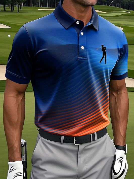 Ανδρικά Retro Αφηρημένη πολύχρωμο υφή τέχνη Εκτύπωση περιστασιακή επιχειρηματικό Polo πουκάμιση