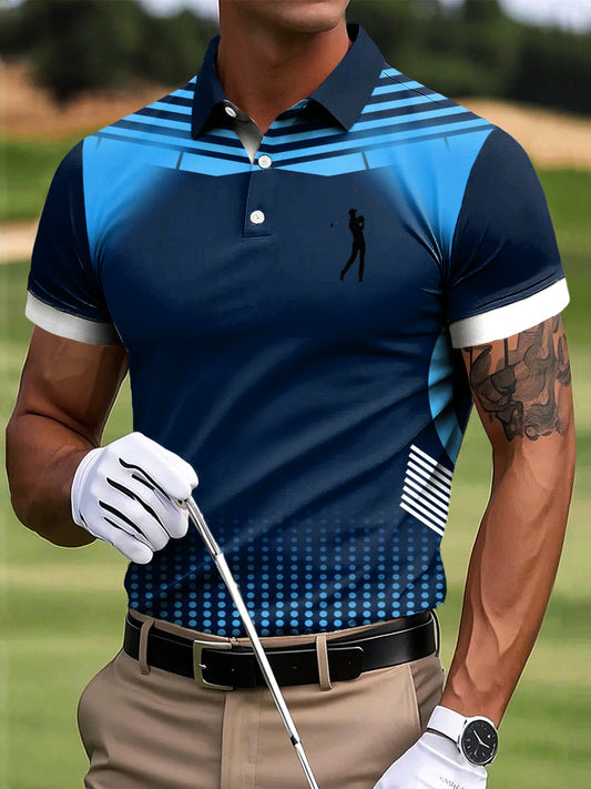 Γεωμετρικά γκολφ Τέχνης Εκτύπωση περιστασιακή επιχείρηση Polo πουκάμιση