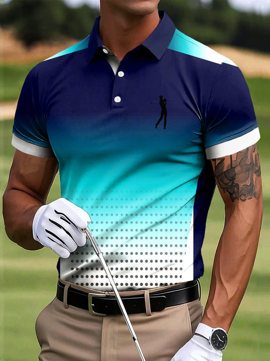 Ανδρικά γκολφ διαβάθμιση τέχνη Εκτύπωση περιστασιακή επιχείρηση Polo πουκάμιση