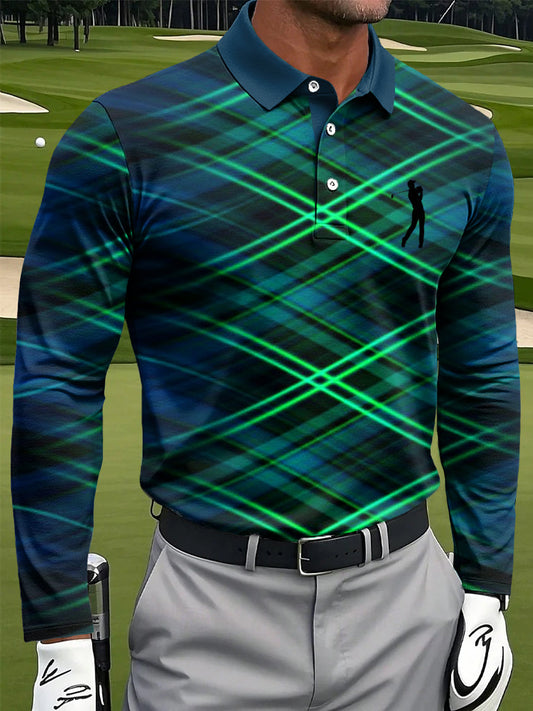 Ανδρικά Retro Αφηρημένη γραμμή Εκτύπωση Καθαρή επιχείρηση μακρυμάνικο πουκάμισο