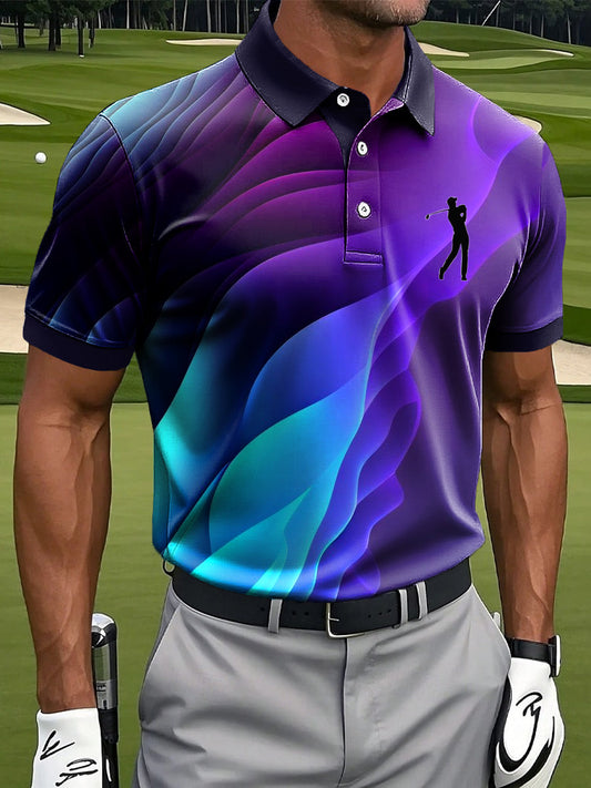 Ανδρικά Retro υφή τέχνη τέχνης Εκτύπωση περιστασιακή επιχείρηση Polo πουκάμιση