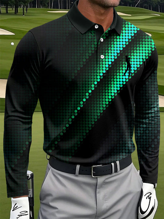 Ανδρικά Retro Αφηρημένη γραμμή τέχνης Εκτύπωση περίπτωση μακρυμάνικο πουκάμισο