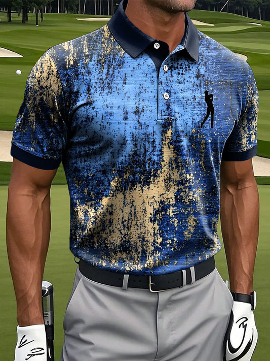 Ανδρικά Vintage Αφηρημένη πολύχρωμη τέχνη Εκτύπωση Casual Polo πουκάμιση