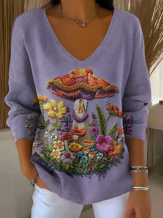 Γυναικείο Vintage Floral Εκτύπωση βαμβάκι κορυφαίο