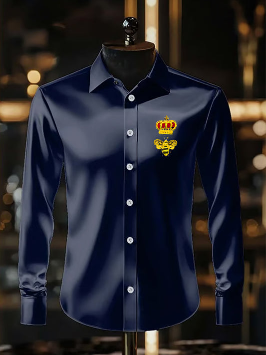 Ανδρική επιχείρηση πολυτελεία επιχειρηματικό στυλ μακριά μανίκι πουκάμιση