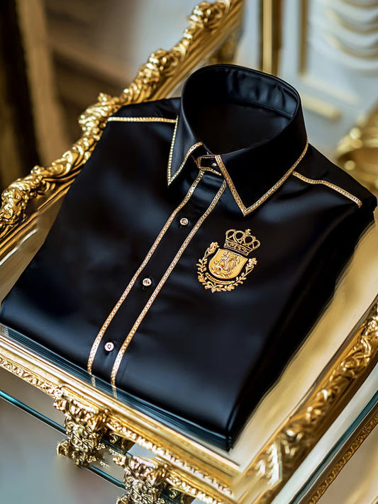 Ανδρική επιχείρηση πολυτελεία επιχειρηματικό στυλ μακριά μανίκι πουκάμιση