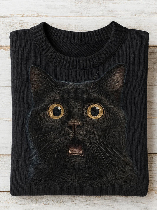 Vintage Αφηρημένη ζώα εκτύπωση Casual πουλόβερ εκτύπωσης