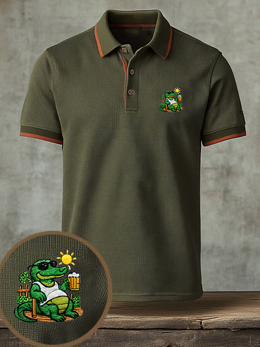 Ανδρικά Vintage διακοπές επιχειρήσεων Καθαρή πόλο πουκάμιση