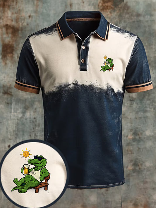 Ανδρικά Vintage διακοπές επιχειρήσεων Καθαρή πόλο πουκάμιση