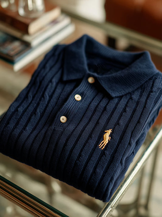 Ανδρική επαγγελματική τέχνη Εκτύπωση περιστασιακή άνεση πλεκτά κοντό μανίκι Polo πουκάμισα