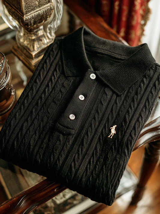 Ανδρική επαγγελματική τέχνη Εκτύπωση περιστασιακή άνεση πλεκτά κοντό μανίκι Polo πουκάμισα