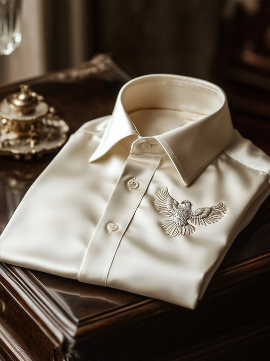 Ανδρική επιχείρηση πολυτελεία επιχειρηματικό στυλ μακριά μανίκι πουκάμιση