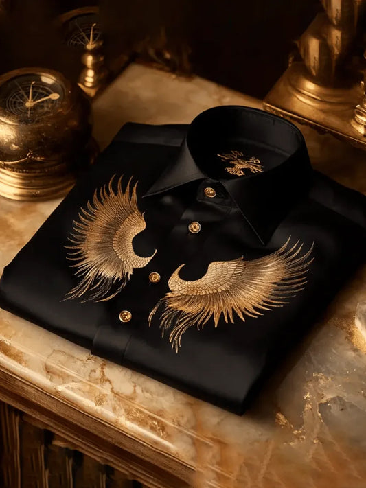 Ανδρική επιχείρηση πολυτελεία επιχειρηματικό στυλ μακριά μανίκι πουκάμιση