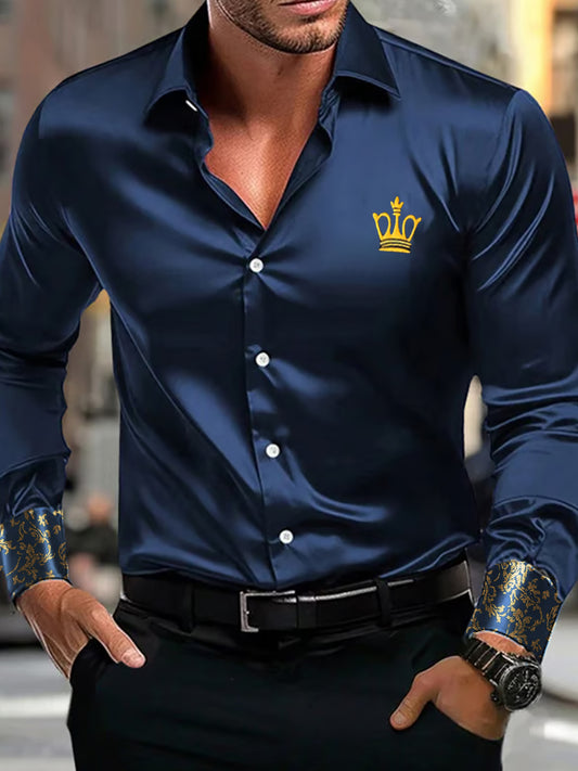 Ανδρική επιχείρηση πολυτελεία επιχειρηματικό στυλ μακριά μανίκι πουκάμιση