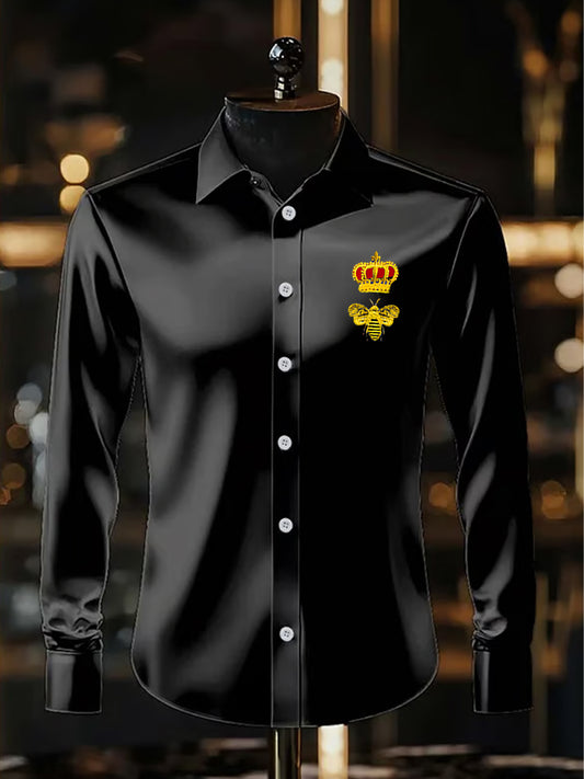 Ανδρική επιχείρηση πολυτελεία επιχειρηματικό στυλ μακριά μανίκι πουκάμιση