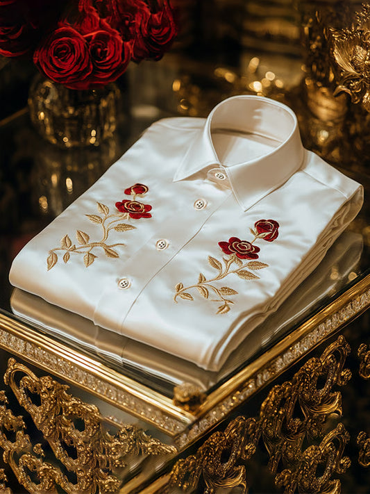 Ανδρική επιχείρηση πολυτελεία επιχειρηματικό στυλ μακριά μανίκι πουκάμιση