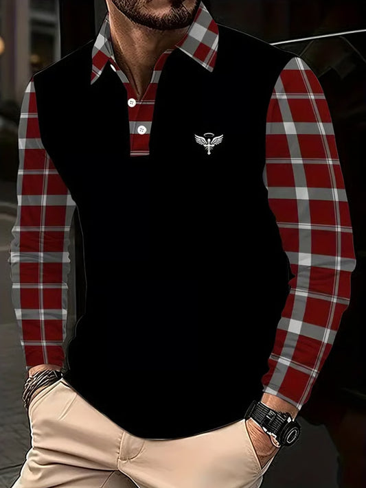 Ανδρικά ρετρο επιχειρηματικό μακριά μανίκι Polo πουκάμισα