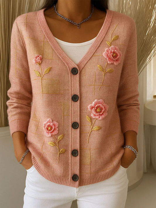 Γυναικείο Vintage Floral Εκτύπωση κουμπί κουμπί