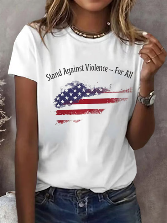 Γυναικεία Ελευθερία Αμερικανική Σημαία Αναμνηστικό T-shirt