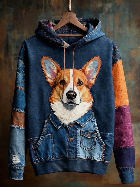 Unisex ζωική τέχνη εκτύπωση Casual Vintage Hoodie Hoodie