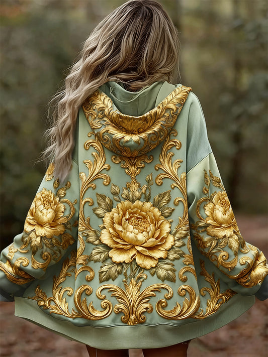 Γυναικείο Vintage Floral Patchwork Τέχνη Εκτύπωση άνετο περιστασιακό κουκούλα