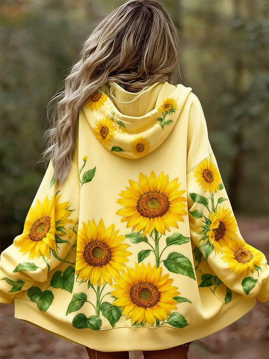 Γυναικείο Vintage Floral Patchwork Τέχνη Εκτύπωση άνετο περιστασιακό κουκούλα