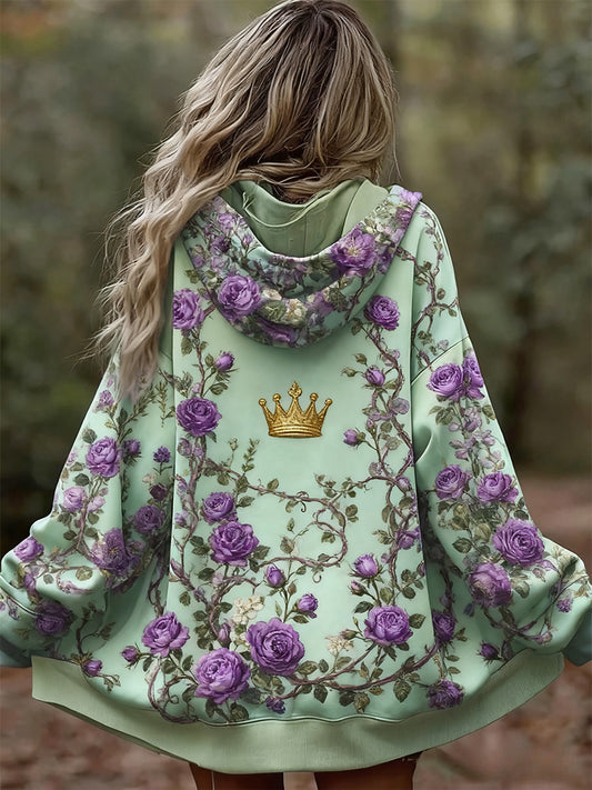 Γυναικείο Vintage Floral Patchwork Τέχνη Εκτύπωση άνετο περιστασιακό κουκούλα