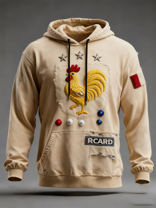 Ανδρικά Vintage γαλλική σημαία Ricard θλιβερό ατυχημένο κουκουλοφόρο