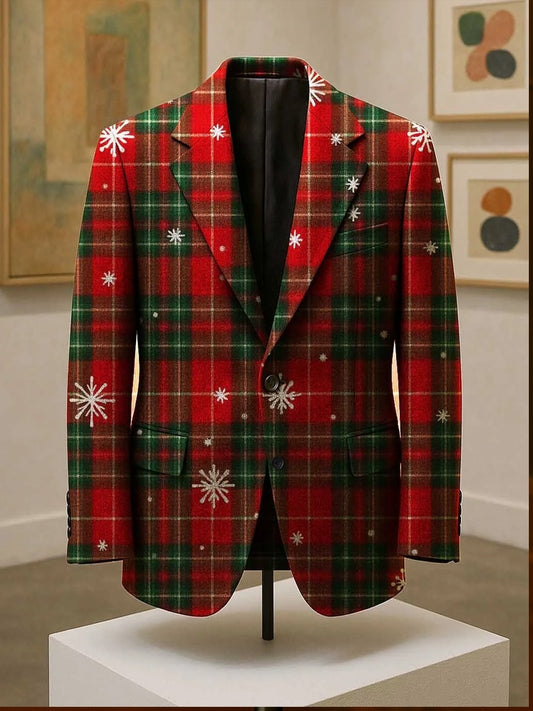 Ανδρών Retro Επιχειρήσεις Χριστούγεννα Τέχνης Casual Suit Jacket