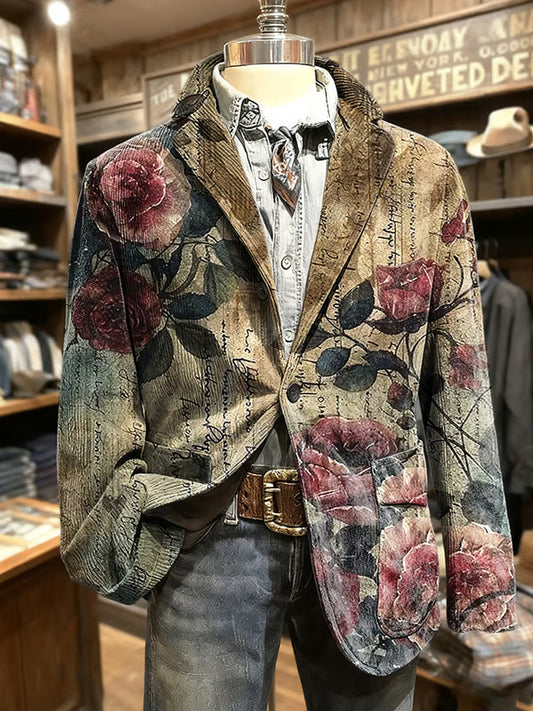 Ανδρικά Retro Αφηρημένη Τέχνη Εκτύπωση επιχειρηματικό στυλ Καθαρό σακάκι κουστούμια