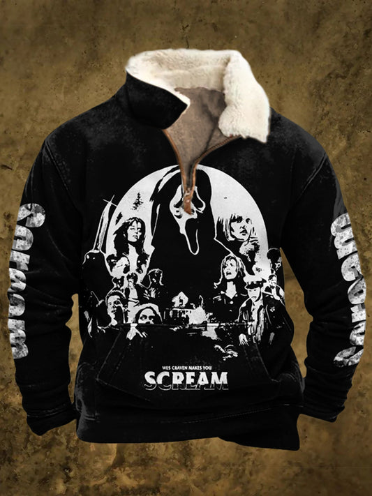 Vintage punk ουρλιάζοντας τυπωμένο πορτοφόλι φουρτουφερμουάρ Καθαρό φερμουάρ Καθαρό παχύς μούστος