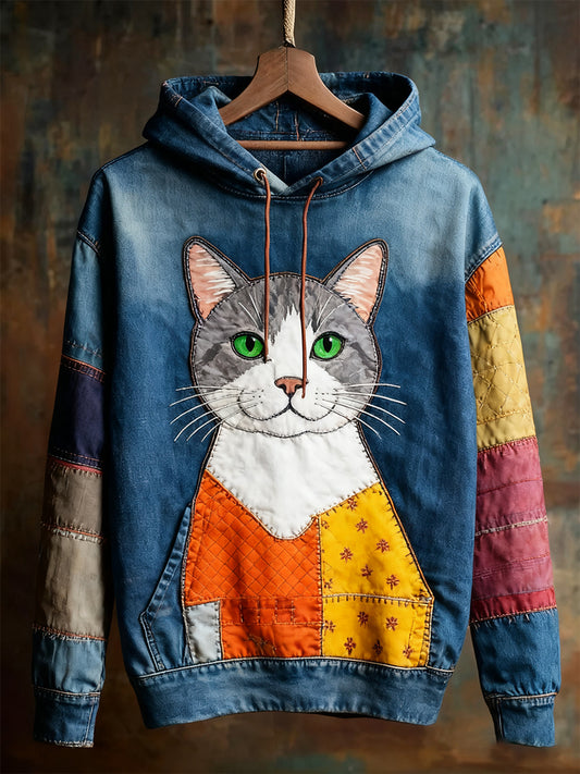 Unisex ζωική τέχνη εκτύπωση Casual Vintage Hoodie Hoodie