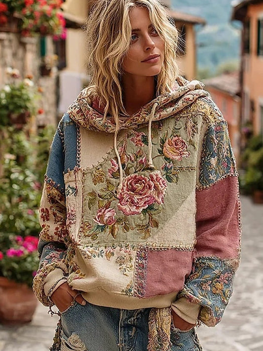 Γυναικείο Vintage Bohemian Patchwork λουλούδια περίπτωση κουκούλας