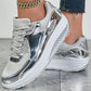✨ Μόδα Casual Glitter Style Γυναικεία επίπεδη αθλητικά παπούτσια 👟