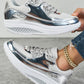 ✨ Μόδα Casual Glitter Style Γυναικεία επίπεδη αθλητικά παπούτσια 👟