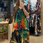 👗 Τυπωμένο φόρεμα με κοντό μανίκι
