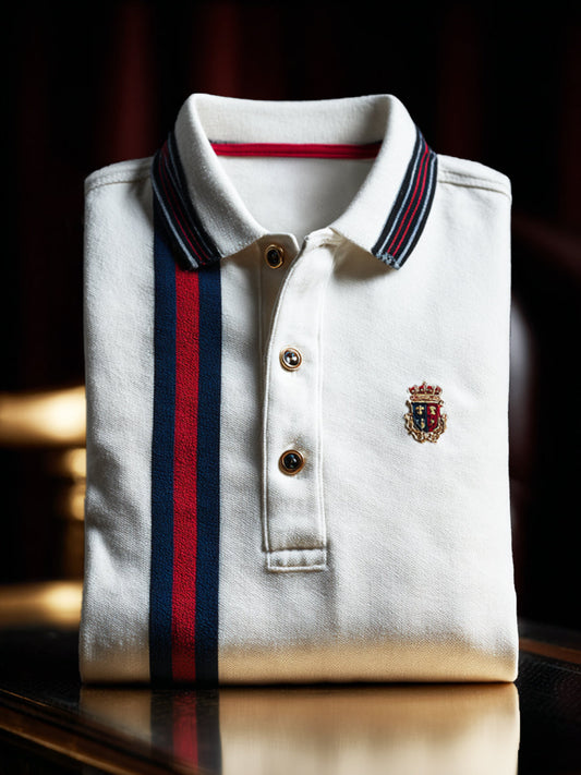 Retro Royal Premium καρφίτσα επιχειρηματικό μανίκι Polo πουκάμισα