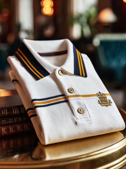 Retro Royal Premium ριγέ πατσέ επαγγελματικό κοντομάνικο πουκάμισο