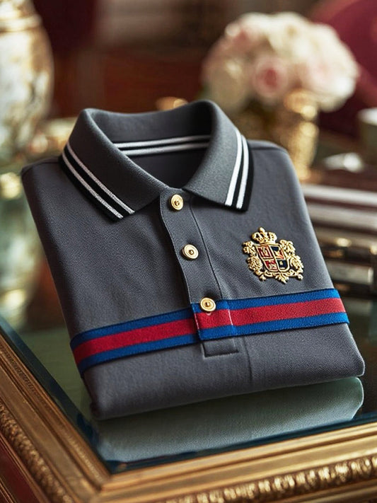 Classic Royal Crest Business Short-Sleeve Shirt