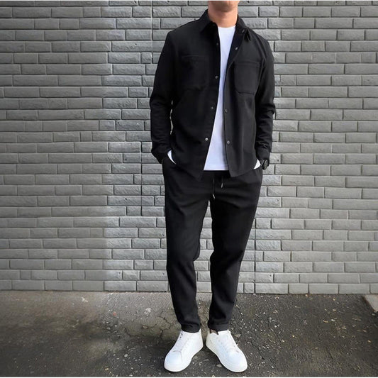 Men's Casual Shirt Jacket & Pants Set