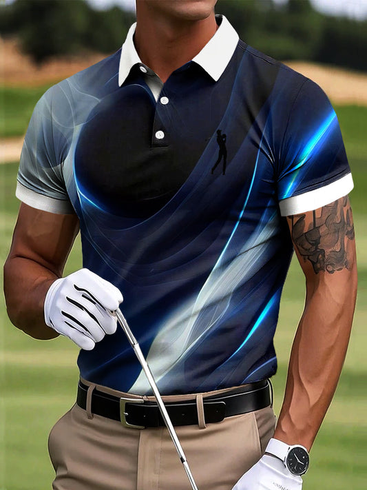 Ανδρικά Retro Αφηρημένη υφή τέχνη Εκτύπωση Casual Polo πουκάμιση