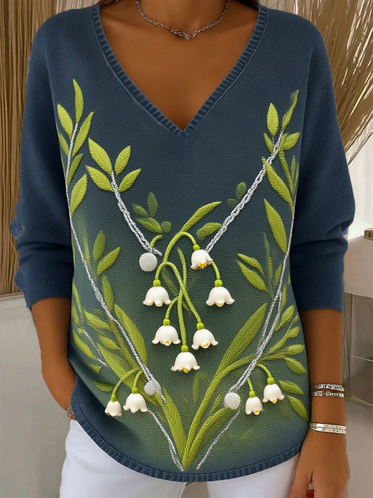 Γυναικείο Vintage Floral Τέχνη Εκτύπωση περιστασιακό κορυφαίο